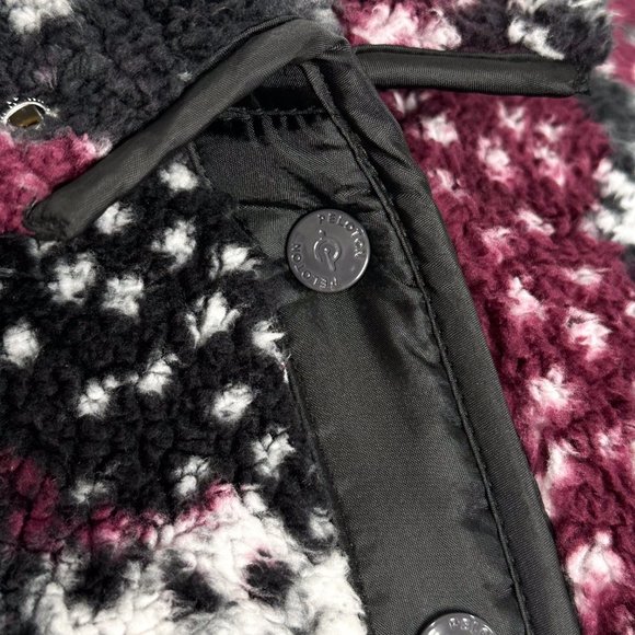 Peloton Caviar Camo Snap Sherpa Jacket in Spotted Purple Black Women’s Size S - Picture 8 of 17